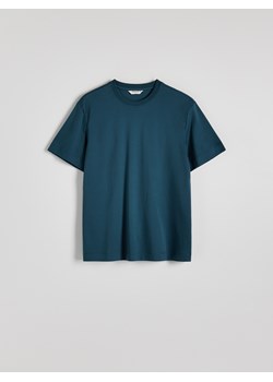 Reserved - T-shirt regular z merceryzowanej bawełny - granatowy ze sklepu Reserved w kategorii T-shirty męskie - zdjęcie 186491565