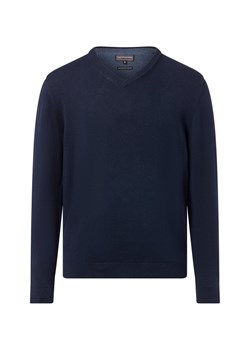 Finshley & Harding Sweter z zawartością kaszmiru Mężczyźni Bawełna granatowy jednolity ze sklepu vangraaf w kategorii Swetry męskie - zdjęcie 186496868