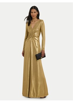 LAUREN RALPH LAUREN Sukienka wieczorowa 253979967001 Złoty Slim Fit ze sklepu MODIVO w kategorii Sukienki - zdjęcie 186498648