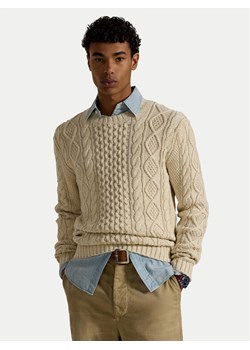 Polo Ralph Lauren Sweter 710917054003 Beżowy Regular Fit ze sklepu MODIVO w kategorii Swetry męskie - zdjęcie 186498699