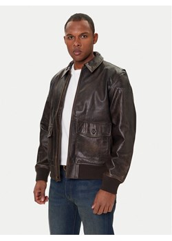 Levi's® Kurtka skórzana Clayton 003AU-0000 Brązowy Regular Fit ze sklepu MODIVO w kategorii Kurtki męskie - zdjęcie 186498778