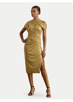LAUREN RALPH LAUREN Sukienka koktajlowa 253P03414002 Złoty Slim Fit ze sklepu MODIVO w kategorii Sukienki - zdjęcie 186498948