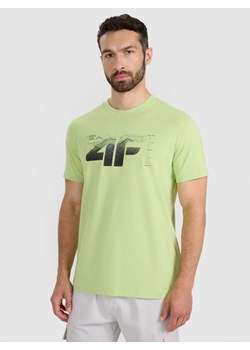 Męski t-shirt z nadrukiem 4F 4FWAW25TTSHM2359 - zielony ze sklepu Sportstylestory.com w kategorii T-shirty męskie - zdjęcie 186503246