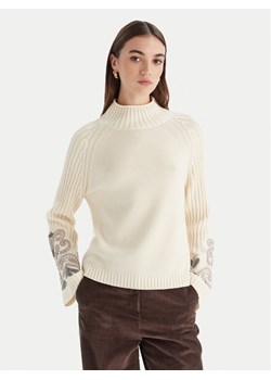 Luisa Spagnoli Golf Manico 100198 Écru Regular Fit ze sklepu MODIVO w kategorii Swetry damskie - zdjęcie 186504907