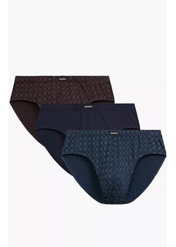 3-pack slipy męskie Classic 3MP-205-GRAJ/GRA/BRA, Kolor brązowo-granatowy, Rozmiar L, ATLANTIC ze sklepu Primodo w kategorii Majtki męskie - zdjęcie 186505608