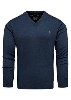 Sweter męski w serek kolor jeans Recea ze sklepu Recea.pl w kategorii Swetry męskie - zdjęcie 186506247