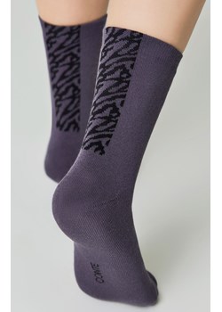 Skarpetki damskie frotte ze zwierzęcym printem, Kolor szaro-fioletowy, Rozmiar 36-38, Conte ze sklepu Intymna w kategorii Skarpetki damskie - zdjęcie 186506585