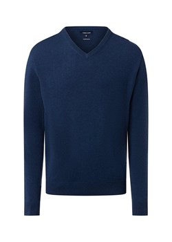 Andrew James Męski sweter z dzianiny z wełną i kaszmirem Mężczyźni Wełna niebieski jednolity ze sklepu vangraaf w kategorii Swetry męskie - zdjęcie 186508305