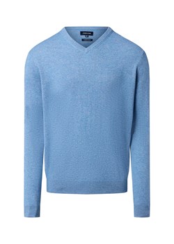 Andrew James Męski sweter z dzianiny z wełną i kaszmirem Mężczyźni Wełna jasnoniebieski marmurkowy ze sklepu vangraaf w kategorii Swetry męskie - zdjęcie 186508306