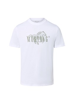 Mustang Koszulka męska - Austin Mężczyźni Bawełna biały nadruk ze sklepu vangraaf w kategorii T-shirty męskie - zdjęcie 186508309