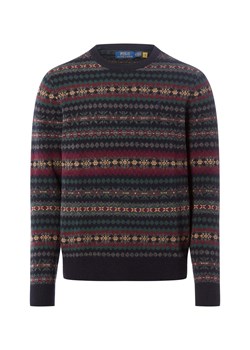 Polo Ralph Lauren Męski wełniany sweter Mężczyźni Wełna granatowy wzorzysty ze sklepu vangraaf w kategorii Swetry męskie - zdjęcie 186508316