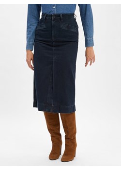 BOSS Dżinsowa spódnica damska - Semaire Kobiety dark stone jednolity ze sklepu vangraaf w kategorii Spódnice - zdjęcie 186508337