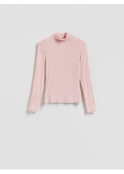 Reserved - Longsleeve z dodatkiem wełny - pastelowy róż ze sklepu Reserved w kategorii Bluzki damskie - zdjęcie 186510338