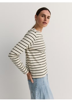Reserved - Longsleeve z merceryzowanej bawełny - wielobarwny ze sklepu Reserved w kategorii Bluzki damskie - zdjęcie 186511978