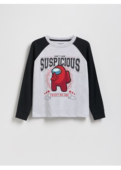 Reserved - Longsleeve Among Us - jasnoszary ze sklepu Reserved w kategorii T-shirty chłopięce - zdjęcie 186516895