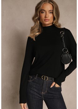 Czarny Casualowy Sweter z Półgolfem w Minimalistycznym Stylu Seorienne ze sklepu renee.pl w kategorii Swetry damskie - zdjęcie 186518676