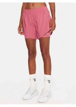 Reebok Szorty sportowe RK25186CCW Różowy Slim Fit ze sklepu MODIVO w kategorii Szorty - zdjęcie 186521498