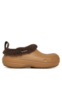 Crocs Klapki Classic Lined Shorty 211380 Brązowy ze sklepu MODIVO w kategorii Kapcie damskie - zdjęcie 186521577