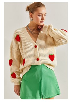 Happiness Istanbul Kardigan w kolorze beżowym ze sklepu Limango Polska w kategorii Swetry damskie - zdjęcie 186524818