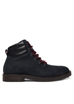 Trzewiki Tommy Hilfiger Cleated Hilfiger Wrm Hook Boot FM0FM05699 Granatowy ze sklepu eobuwie.pl w kategorii Buty zimowe męskie - zdjęcie 186524885