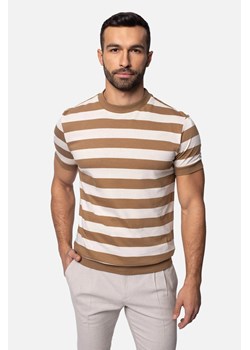 T SHIRT DRAW BEŻ ze sklepu Recman w kategorii T-shirty męskie - zdjęcie 186529499