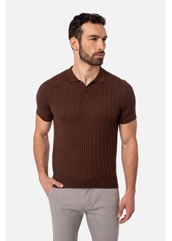 KOSZULKA POLO SILIO BRĄZOWA ze sklepu Recman w kategorii T-shirty męskie - zdjęcie 186530787