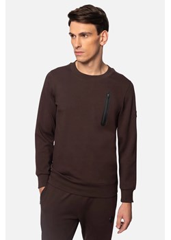 BLUZA DUATO Z OKRĄGŁYM DEKOLTEM BRĄZOWA Z BAWEŁNY ze sklepu Recman w kategorii Bluzy męskie - zdjęcie 186531908