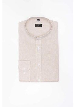 KOSZULA FORMENTO 3289D DŁUGI RĘKAW SLIM FIT BEŻOWA Z LNEM ze sklepu Recman w kategorii Koszule męskie - zdjęcie 186532488