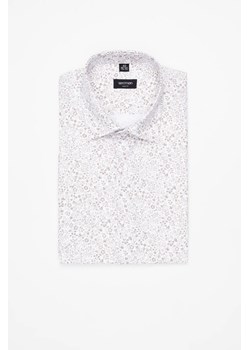 KOSZULA CORSINI 3296E KRÓTKI RĘKAW SLIM FIT BEŻOWA Z BAWEŁNĄ ze sklepu Recman w kategorii Koszule męskie - zdjęcie 186532886