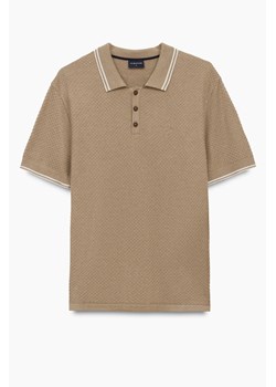 KOSZULKA POLO TENNIS CLUB 116 BEŻOWA Z WISKOZY ze sklepu Recman w kategorii T-shirty męskie - zdjęcie 186533165