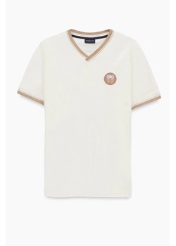 T SHIRT TENNIS CLUB 115 ECRU Z BAWEŁNY TYPU PIKA ze sklepu Recman w kategorii T-shirty męskie - zdjęcie 186533228