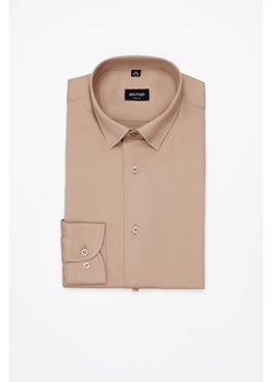KOSZULA VERSONE 3308C DŁUGI RĘKAW SLIM FIT BEŻOWA Z BAWEŁNĄ ze sklepu Recman w kategorii Koszule męskie - zdjęcie 186533397
