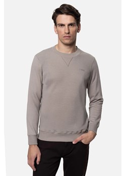 BLUZA FAVARA Z OKRĄGŁYM DEKOLTEM BEŻOWA Z BAWEŁNĄ ze sklepu Recman w kategorii Bluzy męskie - zdjęcie 186533599