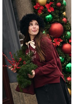 BLUZA DAMSKA FAMILY WINTER BURGUND ze sklepu Jemiol w kategorii Bluzy damskie - zdjęcie 186536815