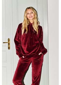 BLUZA DAMSKA WELUR BURGUND ze sklepu Jemiol w kategorii Bluzy damskie - zdjęcie 186536886