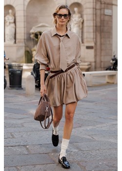 KOSZULA DAMSKA MILANO TAUPE STRIPES ze sklepu Jemiol w kategorii Koszule damskie - zdjęcie 186538469