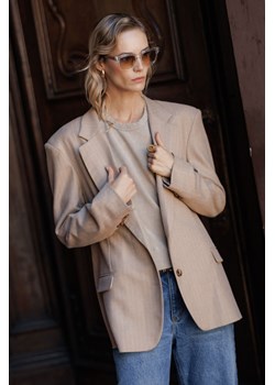 MARYNARKA DAMSKA DEMI BEIGE STRIPES ze sklepu Jemiol w kategorii Marynarki damskie - zdjęcie 186538898
