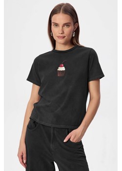 T-SHIRT DAMSKI CHERRY WASHED BLACK ze sklepu Jemiol w kategorii Bluzki damskie - zdjęcie 186539078