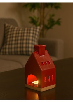 Sinsay - Świecznik świąteczny w kształcie domu - bordowy ze sklepu Sinsay w kategorii Świeczniki - zdjęcie 186540065