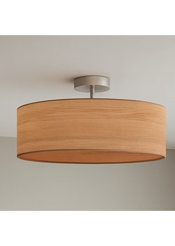 Minimalistyczny plafon sufitowy z oryginalnym wzorem abażura WENECJA ECO fi - 60 cm - kolor dąb sonoma ze sklepu Lysne w kategorii Lampy sufitowe - zdjęcie 186540136
