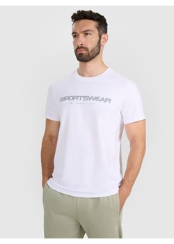 Męski t-shirt z nadrukiem 4F 4FWAW25TTSHM2962 - biały ze sklepu Sportstylestory.com w kategorii T-shirty męskie - zdjęcie 186540485