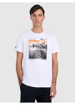 Męski t-shirt z nadrukiem 4F 4FWAW25TTSHM3124 - biały ze sklepu Sportstylestory.com w kategorii T-shirty męskie - zdjęcie 186540497