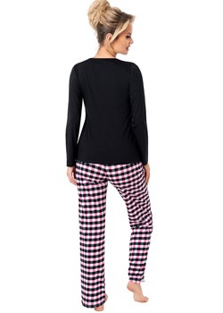 Długa czarna piżama damska bawełniana w kratę Sleep, Kolor czarny, Rozmiar S, Donna ze sklepu Primodo w kategorii Piżamy damskie - zdjęcie 186542138