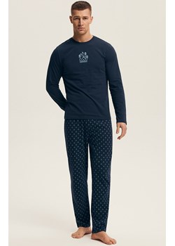Henderson długa piżama męska Lush 43478-59X, Kolor granatowy-wzór, Rozmiar 2XL, Henderson ze sklepu Intymna w kategorii Piżamy męskie - zdjęcie 186543038