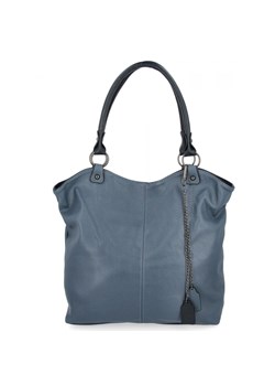 Torebka Uniwersalna Shopper Bag Hernan HB0150 Jasno Niebieska/Czarna ze sklepu PaniTorbalska w kategorii Torby Shopper bag - zdjęcie 186546765