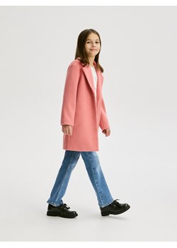 Reserved - Gładki płaszcz - koralowy ze sklepu Reserved w kategorii Płaszcze dziewczęce - zdjęcie 186547987