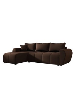 Brązowy narożnik L z funkcją spania S5-S90 - id: 53321 - marki Elior - 186549078 Brązowy narożnik L z funkcją spania S5-S90 ze sklepu Edinos.pl w kategorii Narożniki - zdjęcie 186549078