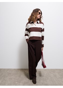 Mohito - Longsleeve z kołnierzykiem polo - kremowy ze sklepu Mohito w kategorii Bluzki damskie - zdjęcie 186549586
