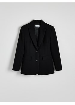 Reserved - Taliowana marynarka z wiskozą - czarny ze sklepu Reserved w kategorii Marynarki damskie - zdjęcie 186551738