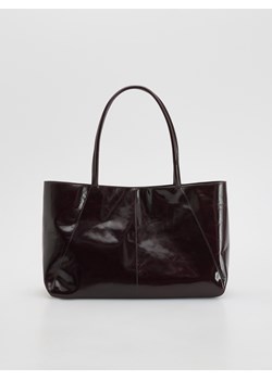 Reserved - Skórzana torebka shopper - mahoniowy ze sklepu Reserved w kategorii Torby Shopper bag - zdjęcie 186551907